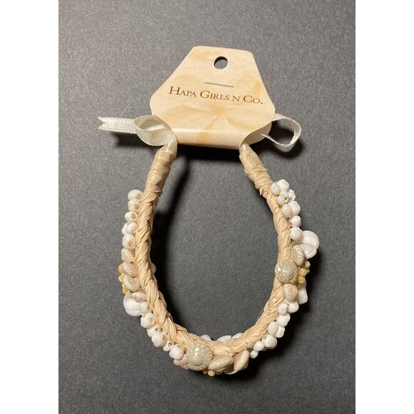 Braided Shell Seashell Beachy Bracelet Ribbon Tie Hapa Girls N’ Co. Jewelry - Picture 1 of 5